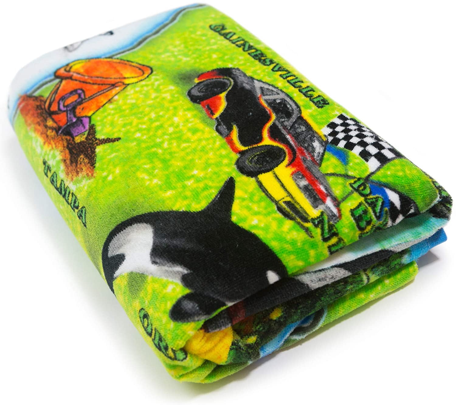 Florida Map Beach Blanket 54 x 68 inch Beach Towel 100% Cotton Family Size - Souvenir Tourist Map