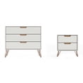 thumbnail image 1 of Manhattan Comfort Rockefeller Wood Dresser and Nightstand in Off White/Natural, 1 of 14