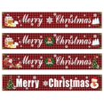 thumbnail image 2 of Large Christmas Banner Decoration, Merry Christmas Banner Backdrop Background for Indoor Outdoor, Red Black Buffalo Plaid Santa Christmas Fabric Yard Sign Banner Xmas Hanging Banner for Wall Fence, 2 of 9