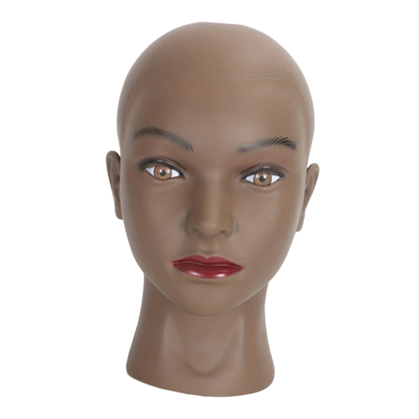 Serenable Female Mannequin Head Manikin Head Realistic Prop Wig Display Display Model for Styling Headdress Scarves Retail Beauty Salon black