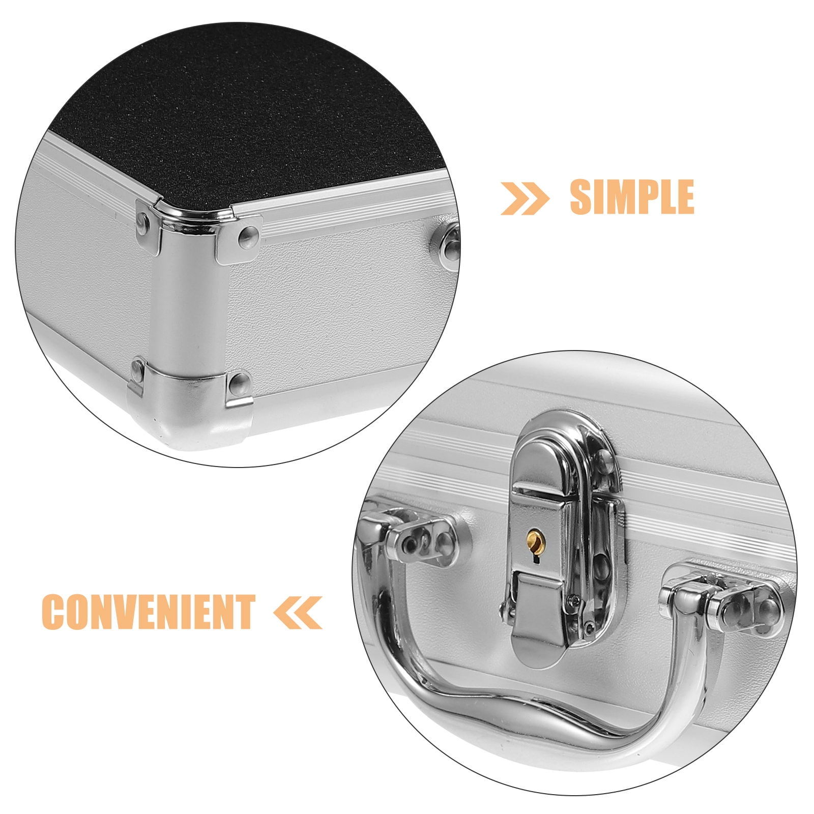 OUNONA Portable Aluminum Alloy Hard Case Briefcase with Protective Sponge Lining for Secure Storage and Easy Transport