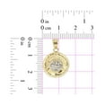 thumbnail image 4 of 14k Yellow Gold White Rhodium, Baptism Christening Medal Pendant Religious Charm Round 16mm, 4 of 6