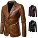 thumbnail image 3 of Ropa de cuero de moda para hombre de primavera y otoño de talla grande Chaqueta de cuero de PU para motocicleta para hombre Abrigo de moda para hombre, 3 of 5
