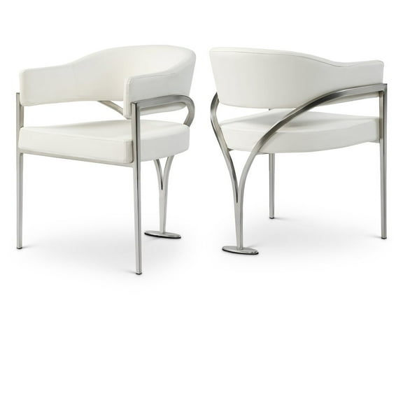 Meridian Furniture Madelyn Cream Vegan Leather Dining Chair (Set of 2)