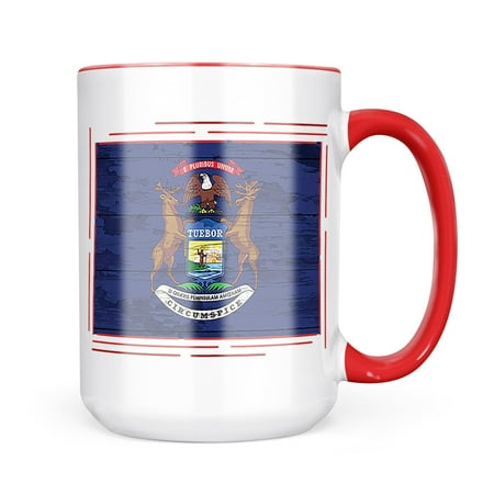 

Neonblond Flag on Wood Michigan region: America (USA) Mug gift for Coffee Tea lovers