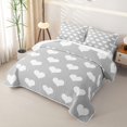 thumbnail image 3 of Erosebridal Minimalist Love Heart Quilt King for Girls, Cute Cartoon Style King Coverlet Set, 3 Pieces, 3 of 7