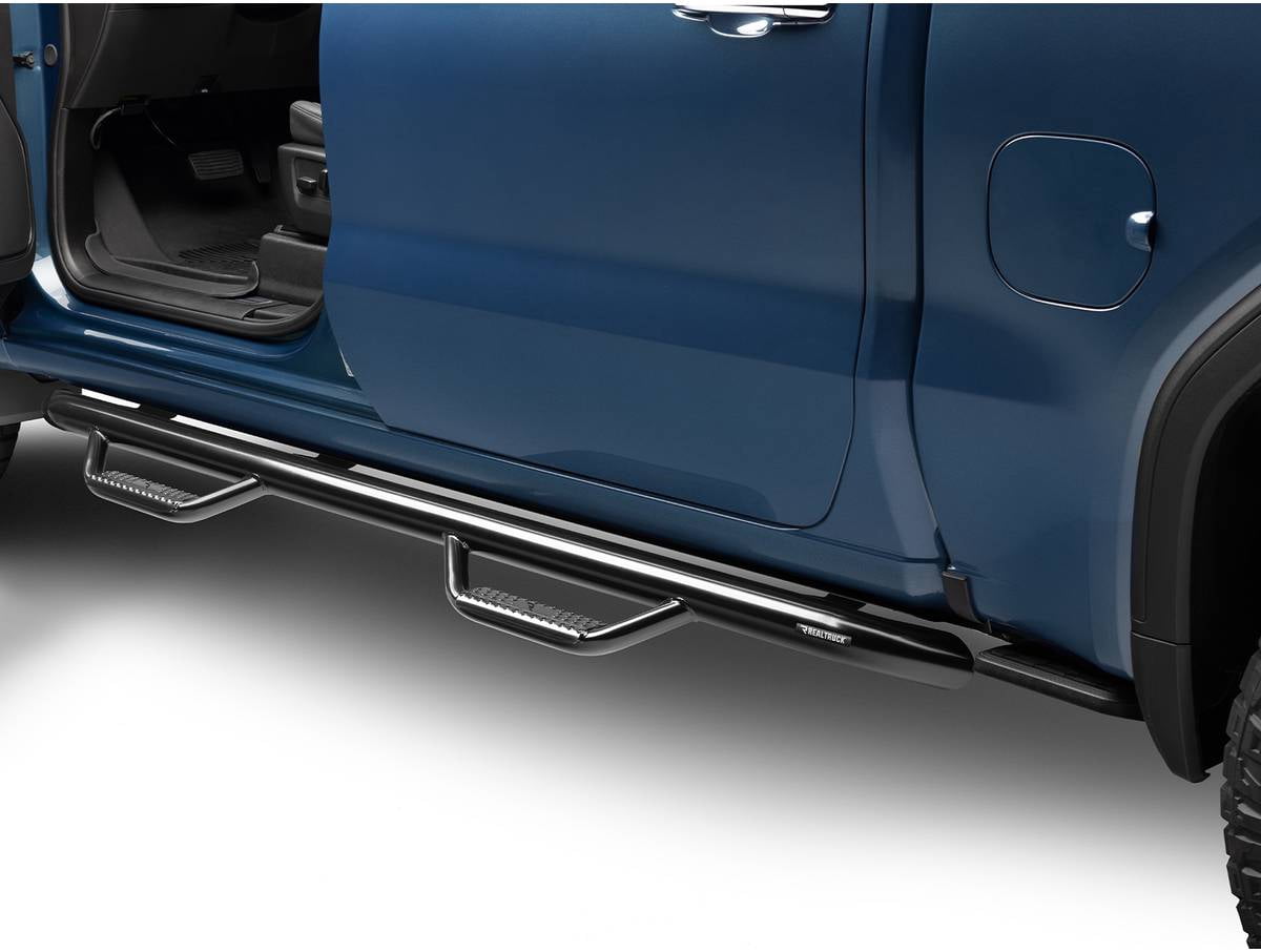 N-Fab Cab Length Gloss Black Nerf Steps Fit 2019-2023 Chevrolet Silverado/GMC Sierra 1500, 2020-2021 2500/3500 (Next Generation) Crew Cab