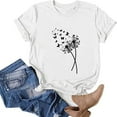 thumbnail image 5 of DeHolifer Women's T-shirts Dandelion Graphic Printed Short Sleeve Crewneck T-shrits Modal Casual Fashion Blouse Tops White M, 5 of 5