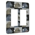 thumbnail image 1 of KuzmarK™ 2 Gang Rocker Wall Plate - Blue Chinese Shar Pei on Black Dog Pattern Art by Denise Every, 1 of 1