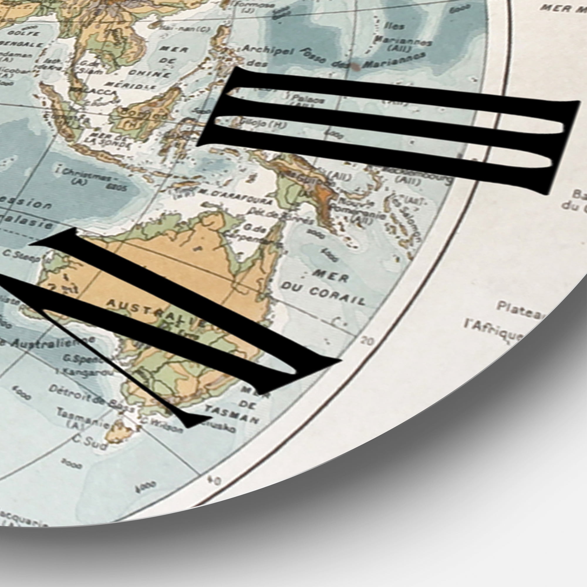 Designart 'Ancient Map Of The World Ii' Rustic Wall Clock