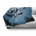 thumbnail image 2 of Underwater Soft Flannel Fleece Throw Blanket, Mermaid and Dolphins Underwater View Travel Diving Fin Sea Life, Cozy Plush for Indoor and Outdoor Use, 50" x 70", Blue Black Petrol Blue, by Ambesonne, 2 of 5
