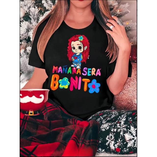 Camiseta De Manga Corta Con Cuello Redondo Para Mujer, Camisetas De Verano Para Uso Diario Y ViajesCreative Fun Colorful English Cute Pattern Printing Women'S Fashion Trend Round Neck Short Sleeve,