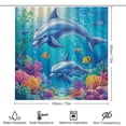 thumbnail image 2 of 4 Pcs Shower Curtain Sets Beautiful Underwater World Two Dolphins Shower Curtain Set with Rugs Sea Animals Underwater World Decorative Bathroom Decor Set for Bathroom Decor 72inch X 72inch, 2 of 8