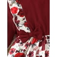 thumbnail image 6 of 4T Baby Girls Clothes 4T Girls Fall Winter Pant Set Toddler Girls Long Sleeve Round Neckline Floral Top Pants 2PCS Set Red, 6 of 9
