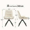 thumbnail image 3 of Furniliving Upholstered Dining Chairs Set of 2, 360°Swivel Dining Room Chairs with Thick Cushion, Armless Kitchen Chair for Living Room, Dining Room, Beige, 3 of 11