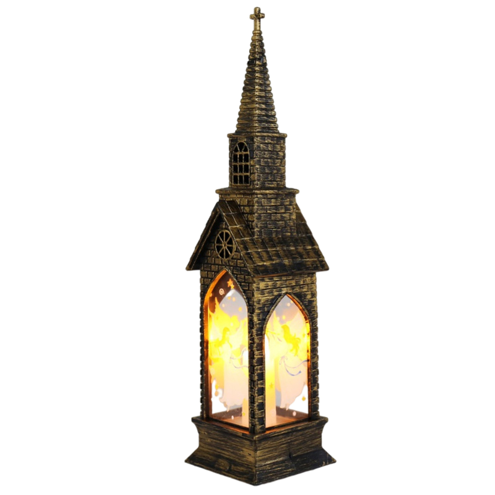 Jzenzero Christmas Rustic LED Lantern Vintage Portable PVC Shade