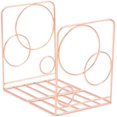 thumbnail image 1 of Bookends Black, Decorative Metal Book Ends Supports for Shelves, Unique Geometric Design, 1 of 4
