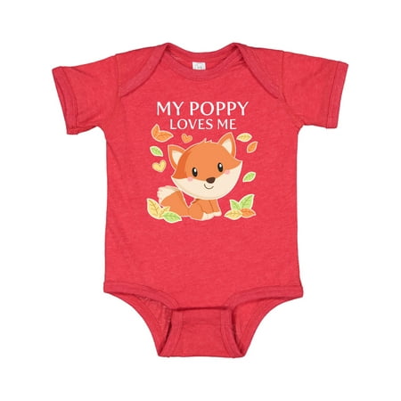 

Inktastic My Poppy Loves Me- little fox Gift Baby Boy or Baby Girl Bodysuit