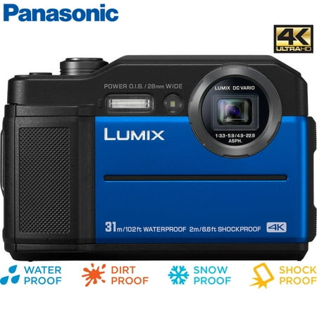 Panasonic Lumix DC-TS7A Waterproof Tough Digital Camera (Blue) -