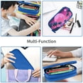 thumbnail image 7 of TEQUAN Large Capacity Pencil Case, Retro Vaporwave Palm Trees Pattern Pencil Pouch 2 Compartments Pencil Bag (Blue), 7 of 7