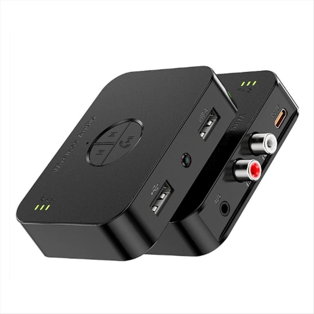 Receptor de Audio Bluetooth 6.0 con Disco U de 3,5 mm, Entrada AUX, USB, Estéreo, Adaptador Inalámbrico de Música con Micrófono para Kit de Coche, Altavoz y Amplificador.