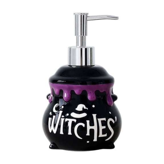 Ceramic Halloween Pumpkin Ghost Shaped Soap Dispenser Bottle with Pump for Bathroom Kitchen Sink Hand Lotion Shampoo Storage E