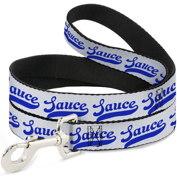Buckle-Down Pet Leash, Dog Leash, Sauce Baseball Script White Blue, 4 Feet Long 1.0 Inch Wide