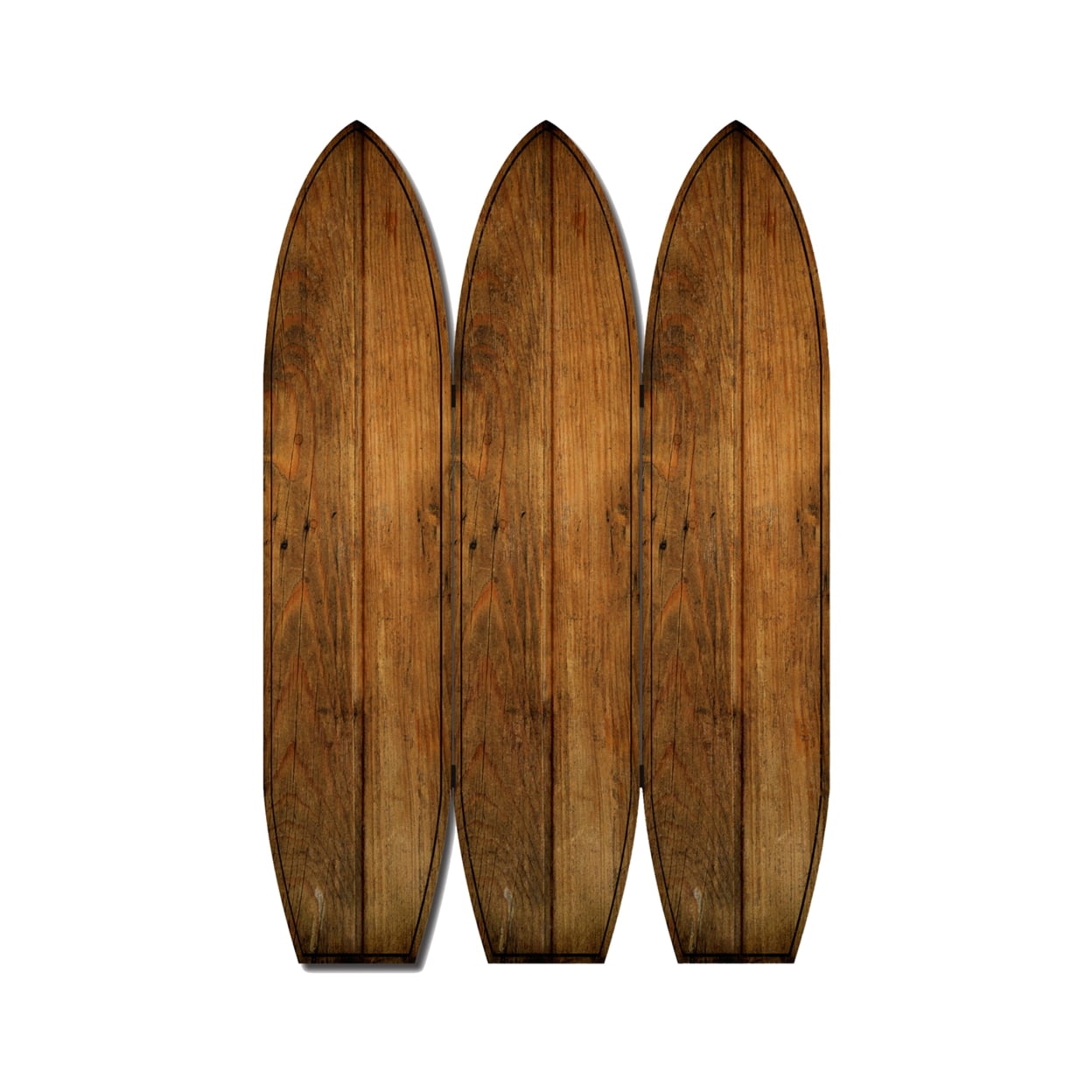 Contemporary Double Sided 3 Panel Kahuna Surfboard Screen Room Divider