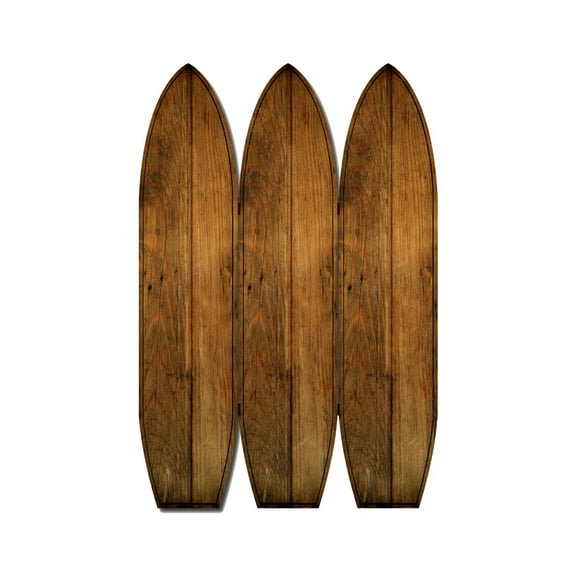 Contemporary Double Sided 3 Panel Kahuna Surfboard Screen Room Divider