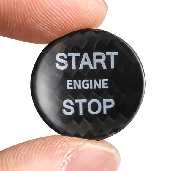 BINB ROAD Engine Start Stop Push Button Cover Trim Carbon Fiber Compatible with Land Rover Range Rover Discovery Jaguar XJ XK F-PACE XFL XEL,Black