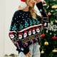 thumbnail image 1 of Suéter de Jersey, Suéter de Punto Navideño Holgado Estampado., 1 of 7