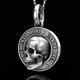 thumbnail image 2 of Collares de cristales reales con colgante de calavera Memento Mori Skullss collar realista festivo efecto 3D calavera de plata para hombres---Produ, 2 of 4