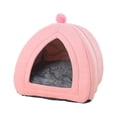 thumbnail image 1 of Methold Casa portátil para el hogar para mascotas, nido de descanso de invierno para interiores, tienda para dormir de felpa, Animal pequeño, Suministros para gatos Rosa 33x33x36cm, 1 of 6