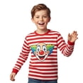 thumbnail image 4 of BOOMNY Carnival Toddler Boys Tshirts Long Sleeve T Shirts for Boys Carnival Clown Striped Breathable Loose Fit Cozy Childrens Athletic Tees, 4 of 4