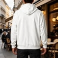 thumbnail image 3 of Men's Fleece Full Zip Hoodie, Fall Long Sleeve Hooded Sweatshirt Coat, Loose Causal Hoodie Jackets with Pockets, 3 of 7