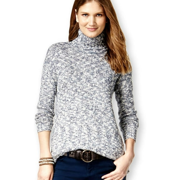 American Living Womens Marled Turtleneck Pullover Sweater, Blue, XX-Large