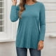 thumbnail image 1 of MHFRRA Camisetas de Mujer para Uso Informal, Otoño e Invierno, Camisetas de Manga Larga con Cuello Redondo para Una Comodidad Diaria. Verde Menta, 1 of 5