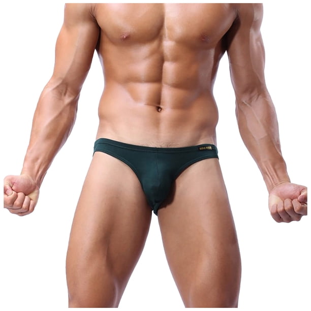 BIZIZA Pouch Underwear for Men Sexy Cotton Bikinis Low Rise Briefs