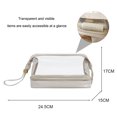 thumbnail image 2 of Translucent PU cosmetic bag fashion portable cosmetic storage bag large capacity travel wash bag, 2 of 5