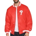 thumbnail image 2 of Men's Starter  Red Philadelphia Phillies Home Plate Printed Graphic Satin Full-Snap Varsity Jacket, 2 of 3