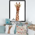 thumbnail image 3 of Designart 'Portrait of A Giraffe With White Flowers' Farmhouse Framed Art Print, 3 of 4