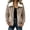 Khaki, variant on Cilsoka Women's Faux Shearling Collar Zip-Up Fuzzy Jacket, Soft Plush Short Coat with Pocket, Loose Warm Outerwear for Fall Winter Daily Wear