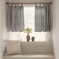 thumbnail image 3 of Cortinas JINCHAN de lino para cocina, 60 cm, 2 paneles, color gris, 3 of 9