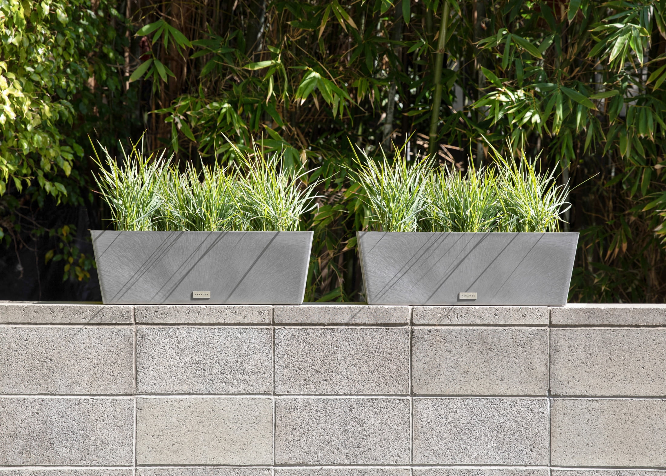 Veradek Pure Series Window Box 25" Plastic Planter 2-Pack Gray