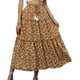 thumbnail image 1 of Falda con lazo para mujer, falda de media longitud, falda elástica floral, falda de media longitud, tecnología de vanguardia, 1 of 6