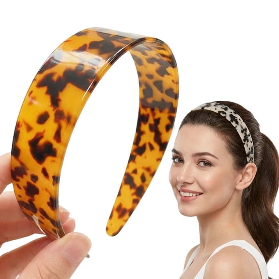 Thick Tortoise Shell Headband with Teeth for Women, 2026 Wide Acetate Resin Hair Bands, High Cranium Head Bands for Women's Hair Non Slip, Versatile Headbands for Daily (#E)