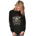 thumbnail image 3 of Country Strong Motorcycle Biker Skull Long Sleeve TShirt Men Women Brisco Brands S, 3 of 5