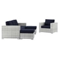 thumbnail image 3 of Modway Convene 4-Piece Outdoor Patio Set in Light Gray Navy, 3 of 10