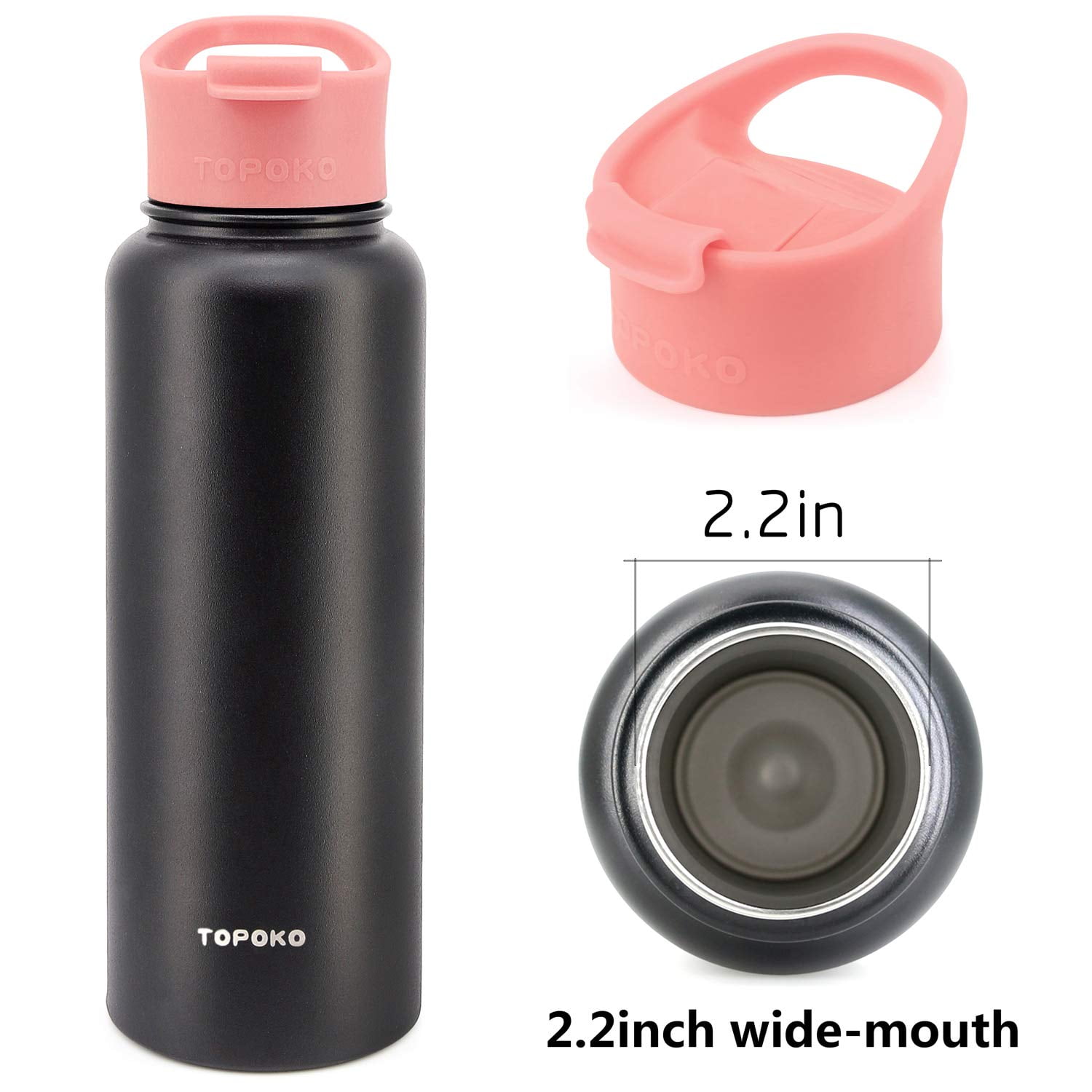 Vmini Push-Button Flip Lid, Compatible with Hydro Flask Wide Mouth Water  Bottle, Wide and Rotating