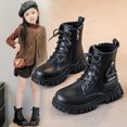 thumbnail image 2 of Babcutegg Kid Girls Boots Non Slip Snow Boots Casual Fashion Soft Bottom Shoes for Girls Black US 11, 2 of 8